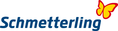 Schmetterling Logo Bildmarke blau